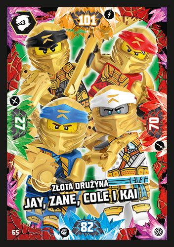 LEGO® NINJAGO® TCG8 - Nr 65: Złota drużyna: Jay, Zane, Cole i Kai