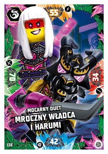 LEGO® NINJAGO® TCG8 - Nr 136: Mocarny duet Mroczny Władca i Harumi