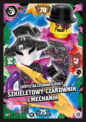 LEGO® NINJAGO® TCG8 - Nr 137: Skrystalizowany duet Szkieletowy Czarownik i Mechanik