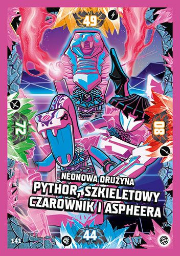 LEGO® NINJAGO® TCG8 - Nr 141: Neonowa drużyna: Pythor, Szkieletowy Czarownik i Aspheera