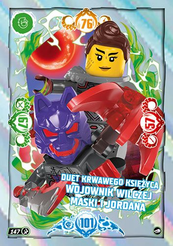 LEGO® NINJAGO® TCG10 - Nr 147: Duet Krwawego Księżyca wojownik Wilczej Maski i Jordana