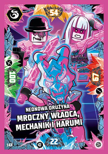 LEGO® NINJAGO® TCG8 - Nr 148: Neonowa drużyna: Mroczny Władca, Mechanik i Harumi