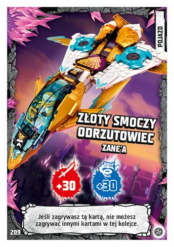 LEGO® NINJAGO® TCG8 - Nr 209: Złoty smoczy odrzutowiec Zane'a