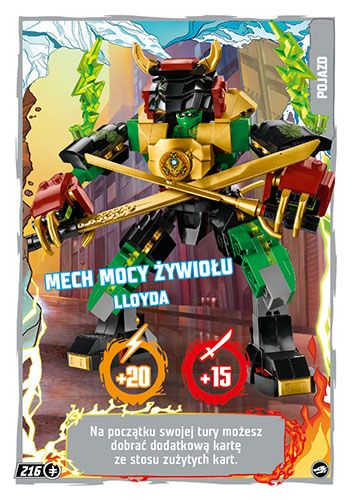 LEGO® NINJAGO® TCG10 - Nr 216: Mech mocy żywiołu Lloyda