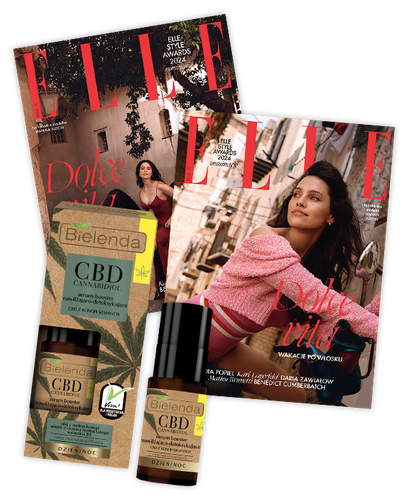 Elle 8/2024 z kosmetykiem Bielenda CBD Cannabidiol serum booster