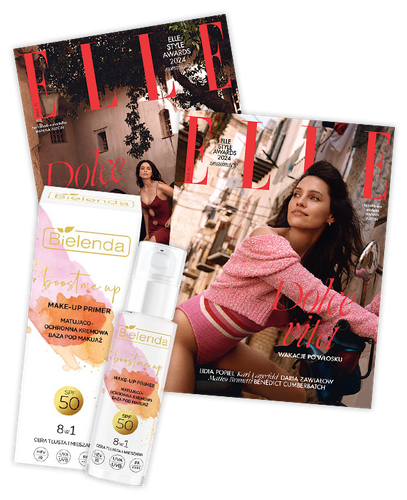 Elle 8/2024 z kosmetykiem Bielenda Boost Me Up Make-Up Primer 
