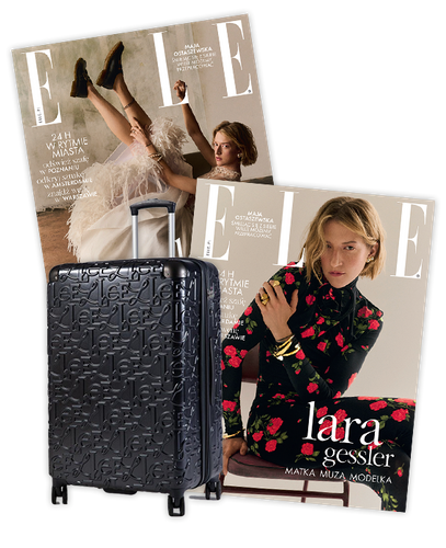 Roczna prenumerata magazynu Elle z dużą walizką ELLE Alors - antracytowa