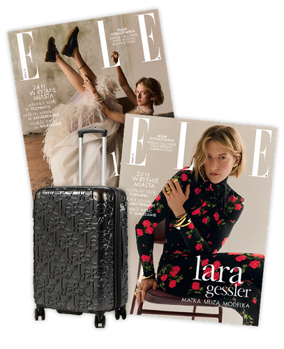 Roczna prenumerata magazynu Elle ze średnią walizką ELLE Alors - antracytowa