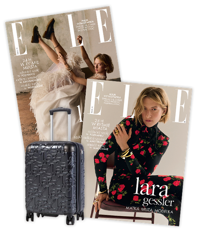 Roczna prenumerata magazynu Elle z kabinową walizką ELLE Alors - antracytowa