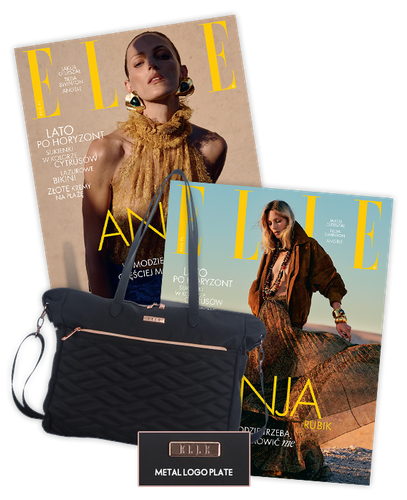 Roczna prenumerata magazynu Elle z torebką damską – shopperka czarna ELLE Doux 