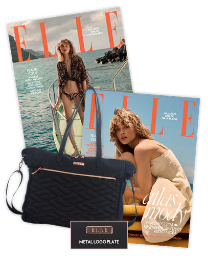 Roczna prenumerata magazynu Elle z torebką damską – shopperka czarna ELLE Doux 