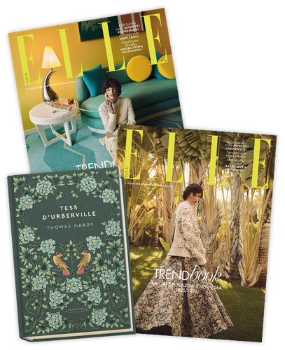 Elle 9/2025 z książką Thomasa Hardy'ego "Tessa d’Urberville"