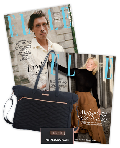 Roczna prenumerata magazynu Elle z torebką damską – shopperka czarna ELLE Doux 