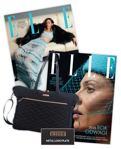 Roczna prenumerata magazynu Elle z torebką damską – shopperka czarna ELLE Doux 