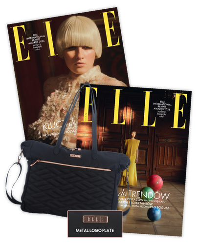 Roczna prenumerata magazynu Elle z torebką damską – shopperka czarna ELLE Doux 