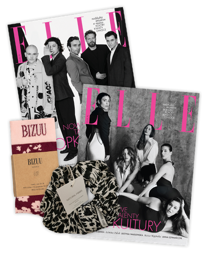 Burda Roczna prenumerata magazynu Elle ze skarpetkami BIZUU i gumką do włosów Scrunches