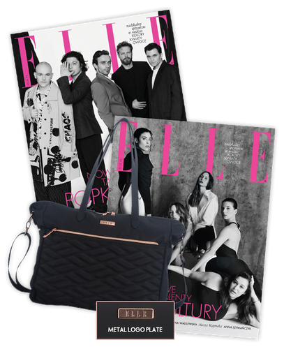 Burda Roczna prenumerata magazynu Elle z torebką damską – shopperka czarna ELLE Doux