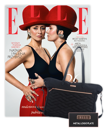 Roczna prenumerata magazynu Elle z torebką damską – shopperka czarna ELLE Doux 