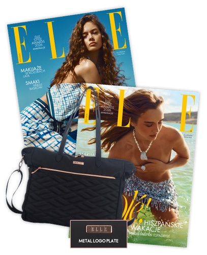 Roczna prenumerata magazynu Elle z torebką damską – shopperka czarna ELLE Doux 