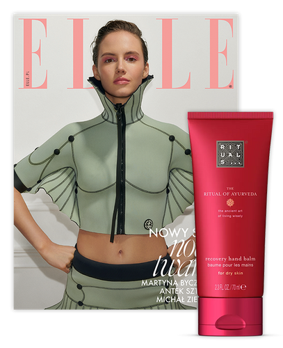 Elle 4/2024 z nawilżającym kremem do rąk z kolekcji The Ritual of Ayurveda