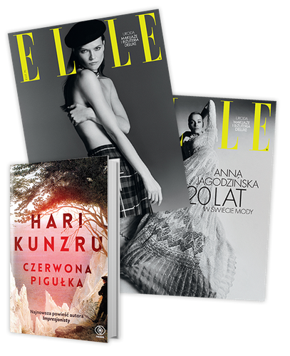 Elle 1/2025  z książką "Czerwona pigułka"
