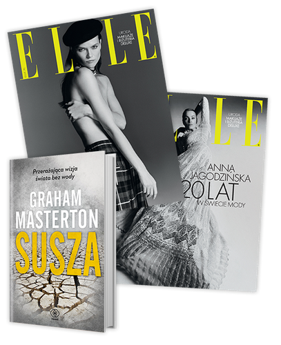 Elle 1/2025  z książką "Susza"