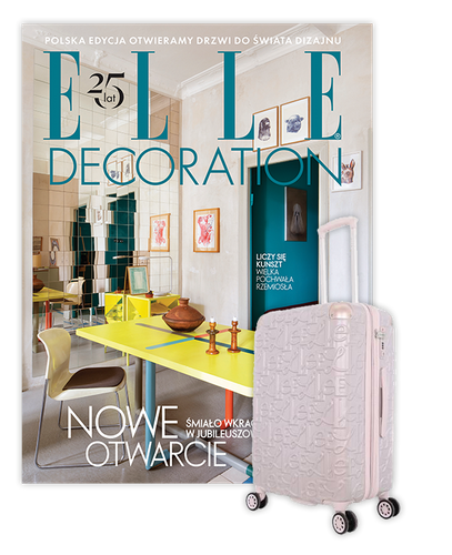 Roczna prenumerata Elle Decoration ze średnią walizką ELLE Alors - różowa metaliczna