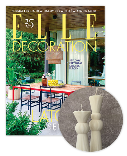 Roczna prenumerata Elle Decoration z kompletem świec Corina Candles Enzo