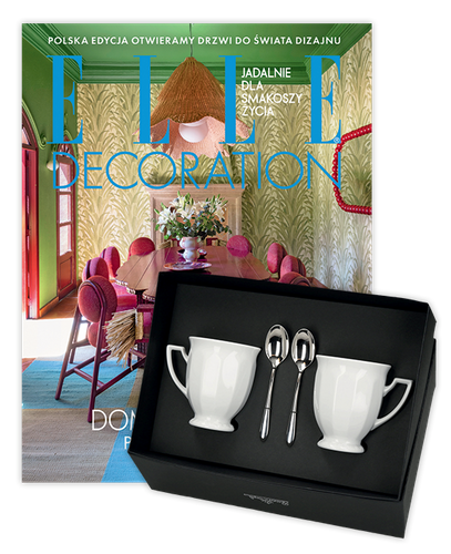 Roczna prenumerata Elle Decoration z zestawem upominkowym Rosenthal: Maria Biała - dwa kubki porcelanowe + 2 łyżeczki 