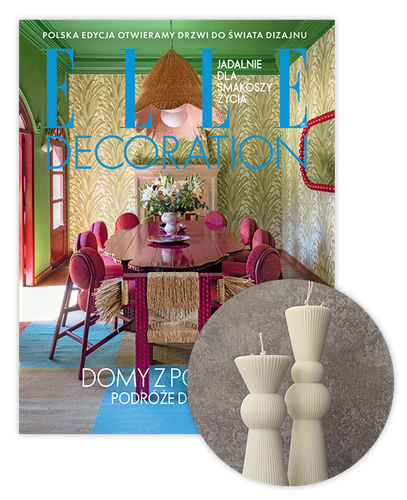 Roczna prenumerata Elle Decoration z kompletem świec Corina Candles Enzo