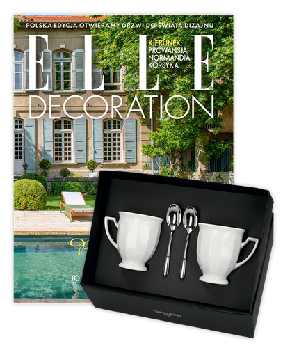Roczna prenumerata Elle Decoration z zestawem upominkowym Rosenthal: Maria Biała - dwa kubki porcelanowe + 2 łyżeczki 