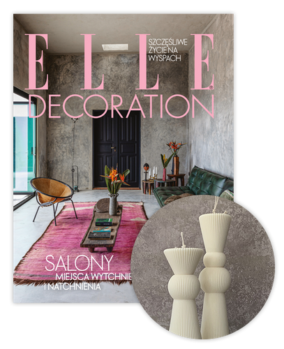 Roczna prenumerata Elle Decoration z kompletem świec Corina Candles Enzo