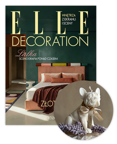 Roczna prenumerata Elle Decoration ze świecą Corina Candles "Buldożek"