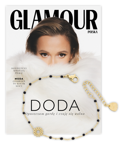 Glamour 2/2025 z bransoletką VEZZI (czarne kuleczki)