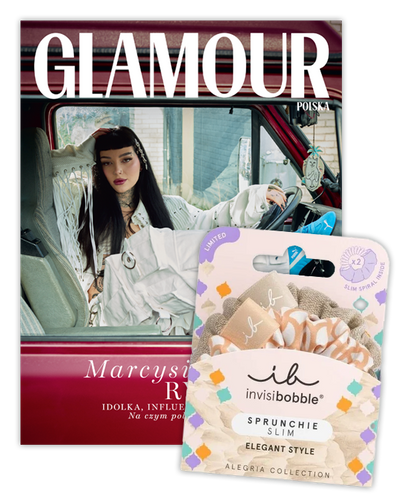 Glamour 4/2025 z gumką do włosów SPRUNCHIE SLIM InvisiBobble