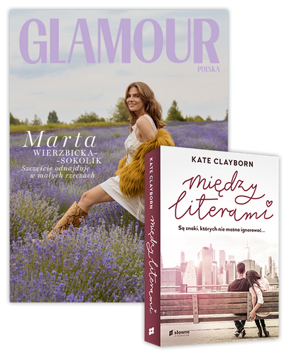 Glamour 9/2025 z książką Kate Clayborn "Między literami"