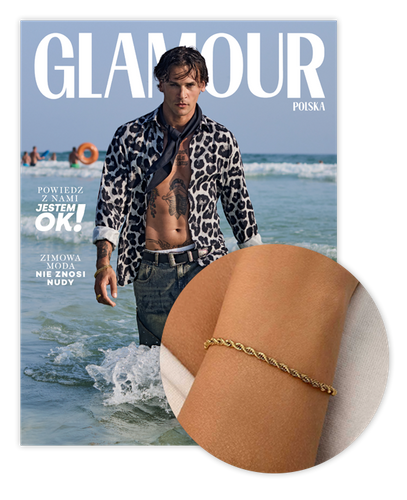 Glamour 12/2025 - 1/2026 z bestsellerową złotą bransoletką od marki VEZZI