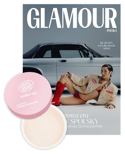Glamour 4/2026 z kosmetykiem Faceboom - rozświetlający sypki puder do twarzy