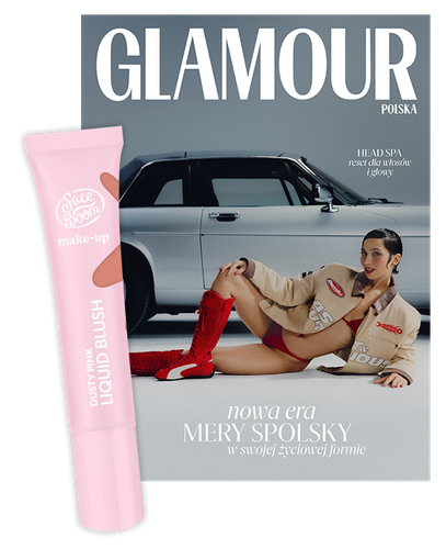 Glamour 4/2026 z kosmetykiem Faceboom - Róż w płynie dusty pink