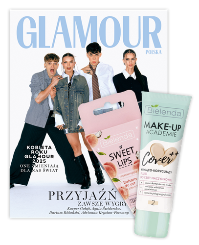 Glamour 11/2025 z zestawem od marki Bielenda (balsam do ust + fluid kryjąco-korygujący)