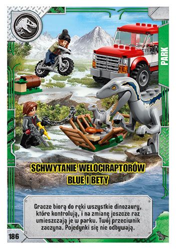 LEGO® Jurassic World™ - Nr 186: Schwytanie welociraptorów Blue i Bety