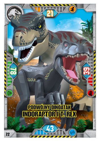 LEGO® Jurassic World™ TCG - Nr 72: Podwójny dinoatak indoraptor i T. rex