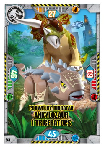 LEGO® Jurassic World™ TCG - Nr 83: Podwójny dinoatak ankylozaur i triceratops