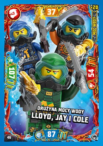 LEGO® NINJAGO® TCG7 - Nr 46: Drużyna mocy wody: Lloyd, Jay i Cole
