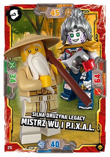 LEGO® NINJAGO® TCG7. Następny Poziom - Nr 25: Silna drużyna Legacy: Mistrz Wu i P.I.X.A.L.
