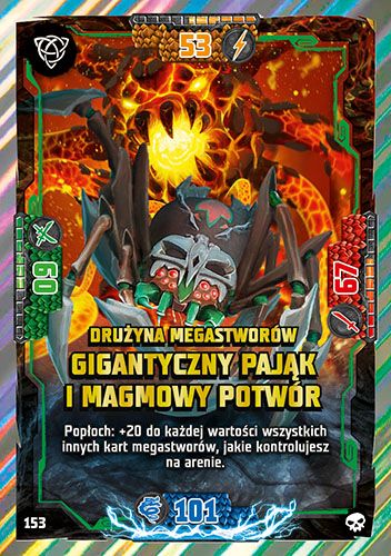 LEGO® NINJAGO® TCG6 - Nr 153: Drużyna megastworów Gigantyczny pająk i magmowy potwór