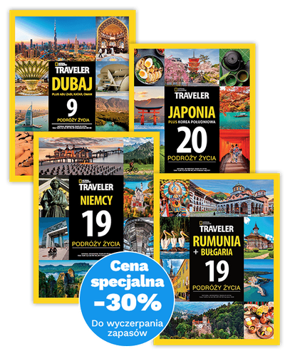 Pakiet National Geographic Traveler Extra 1/21 (Japonia), 4/21 (Dubaj), 1/22 (Niemcy) i 2/22 (Rumunia)