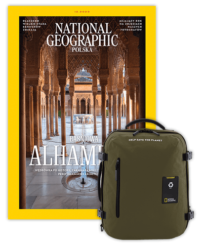 Roczna prenumerata National Geographic z małym plecakiem-torbą khaki NG OCEAN (poj. 23 l.)