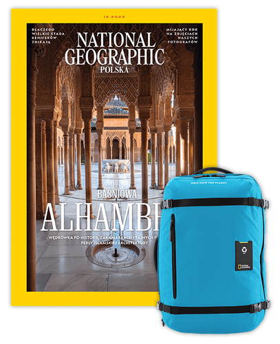 Roczna prenumerata National Geographic z małym plecakiem-torbą turkusowy NG OCEAN (poj. 23 l.)
