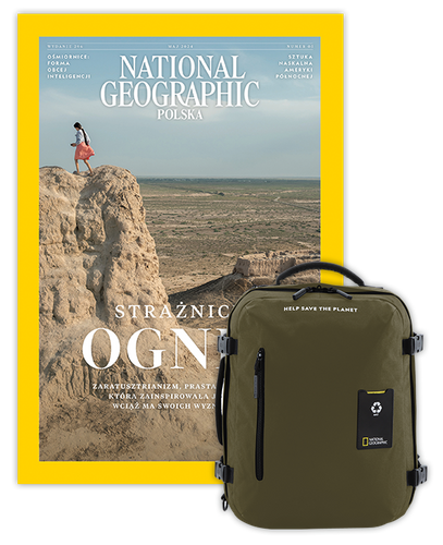 Roczna prenumerata National Geographic z małym plecakiem-torbą khaki NG OCEAN (poj. 23 l.)
